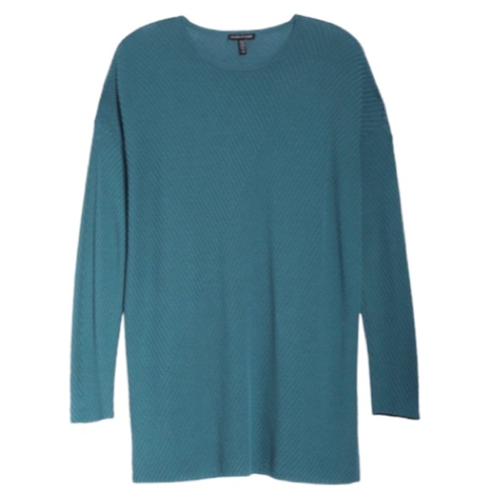 $348 Eileen Fisher Tunic Petite P P2 P4 Multi Directional Rib Dragonfly Textured